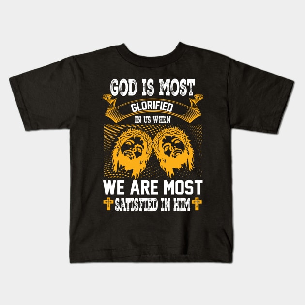 God Jesus Christ Quote Kids T-Shirt by SybaDesign